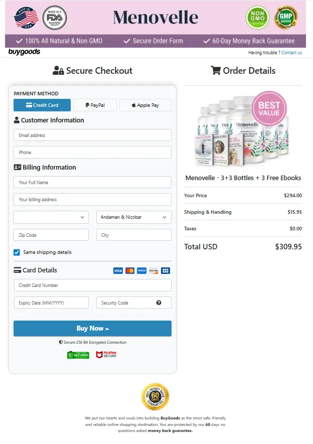 Menovelle- Secure Page